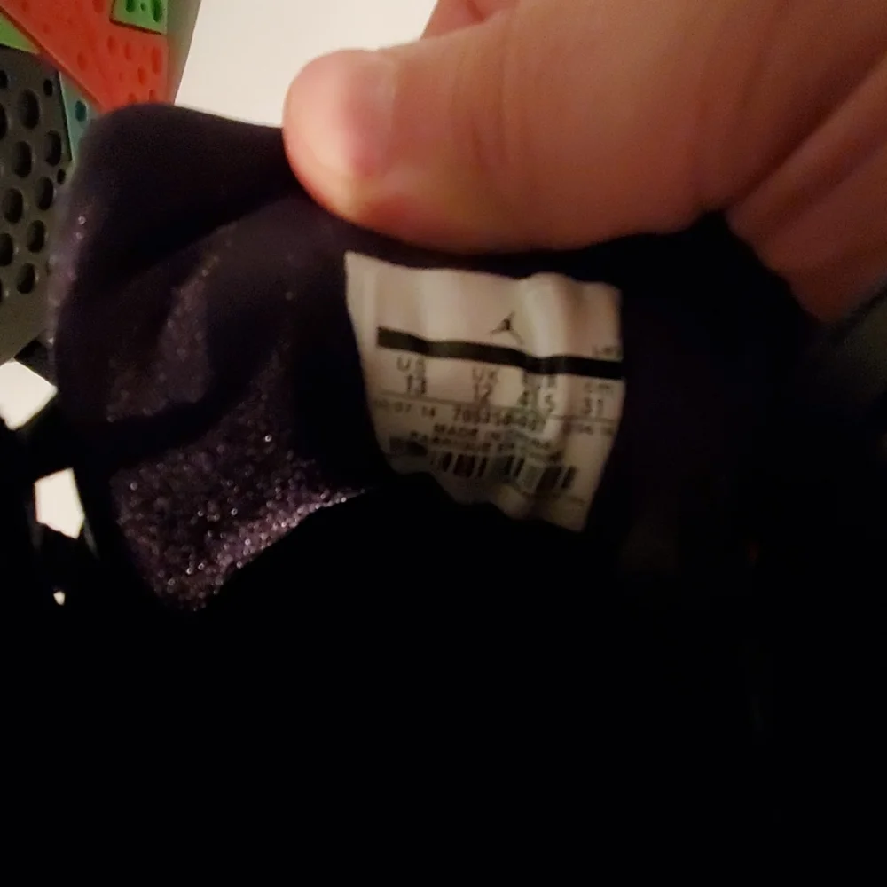 Jordan 7 Black and Multicolor Sneakers - Picture 6 of 6